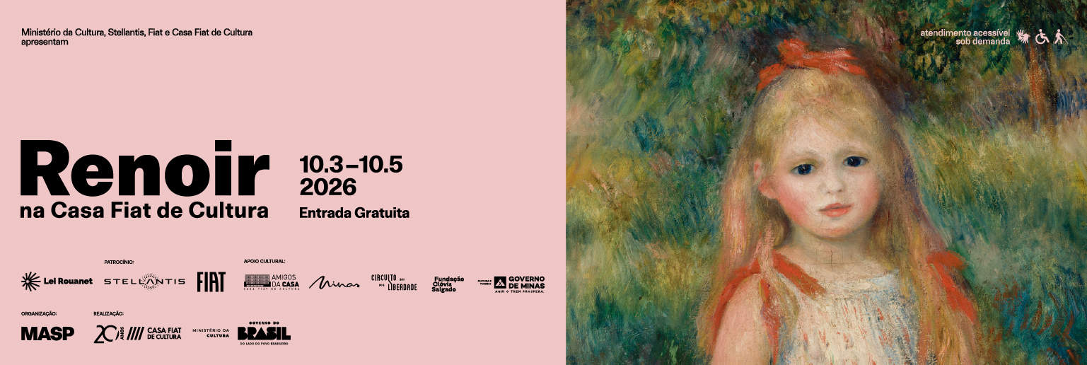 Banner de divulgação da exposição Renoir na Casa Fiat de Cultura.